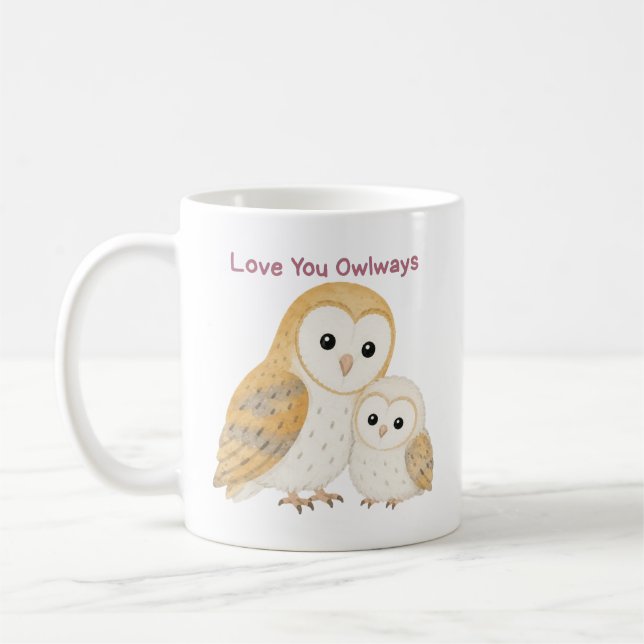 Café Caneca de Coruja de Celeiro Amor Você Sempre (Esquerda)
