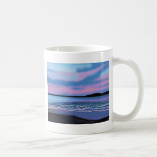 Café Caneca de cristal da água azul