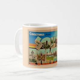 Café Caneca de Cumprimentos de Cartão Postal Antigo de