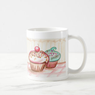 Café Caneca de Cupcakes de Cereja