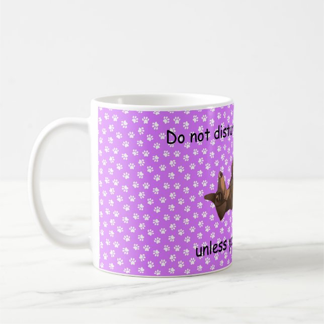 Café Caneca de Dachshund não perturbe (Esquerda)