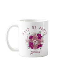 Caneca de Damas de Honra com Nome Personalizado Fl