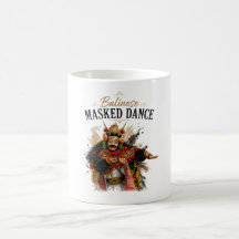 Caneca de Dança com Máscara Balinesa