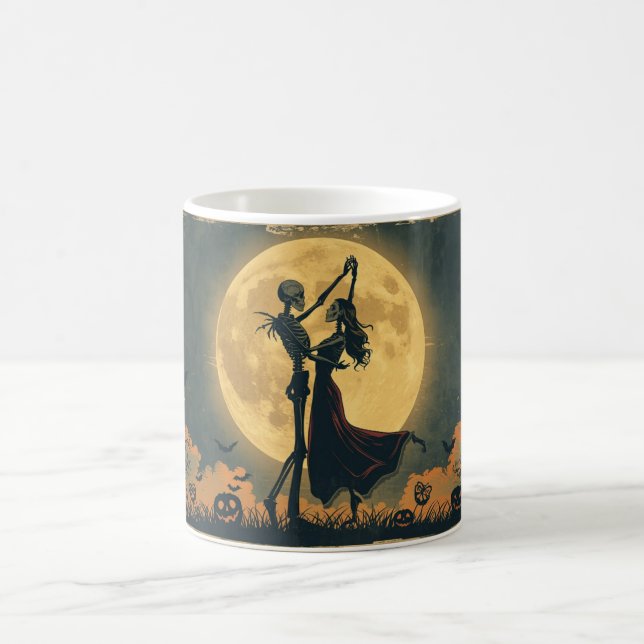 Café Caneca de Dança de Esqueleto | Caneca da Lua Român (Centro)