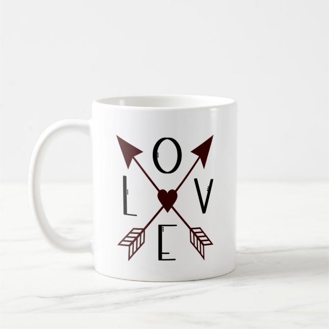 Café Caneca de Data de Casamento Personalizada com Amor (Esquerda)