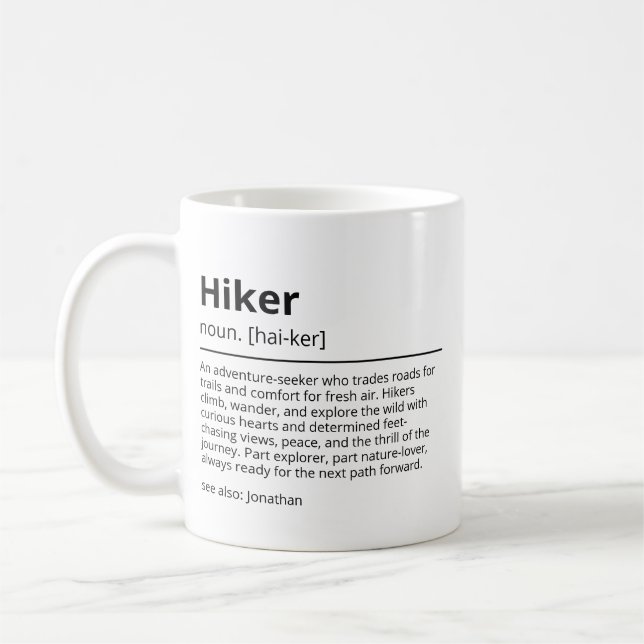Café Caneca de Definição de Montanhista Personalizada | (Esquerda)