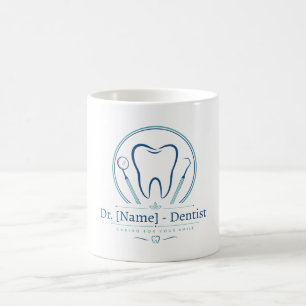 Café Caneca de Dentista Minimalista – Ícone do Dente Dr