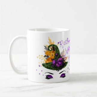Café Caneca de descanso da cara da bruxa