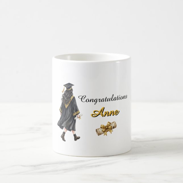 Café Caneca de desejo de graduação com nome personaliza (Centro)