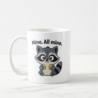 Café Caneca de desenho animado com meme de guaxinim tra