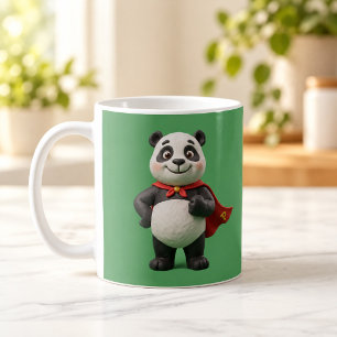 Café Caneca de desenho animado de argila herói Panda Su