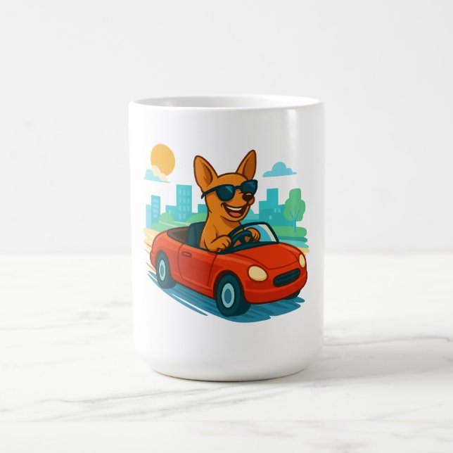 Café Caneca de desenho animado de cachorro engraçado di (Centro)