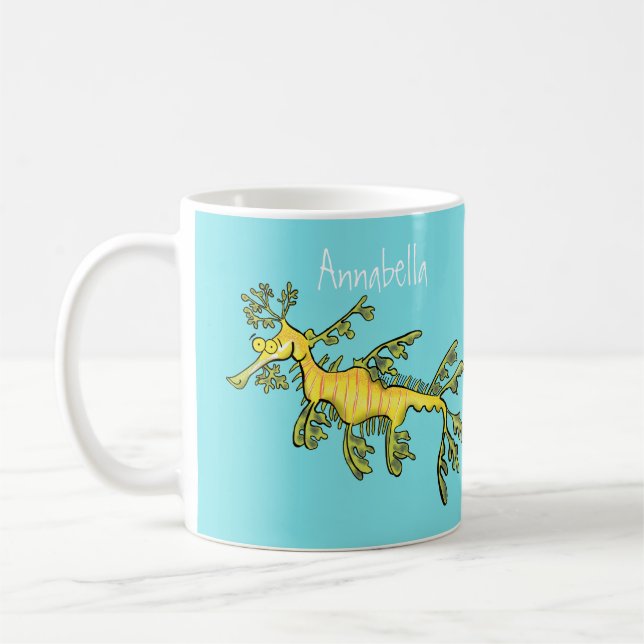 Café caneca de desenho animado de dragão marinho de fol (Esquerda)