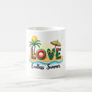 Café Caneca de desenho animado de elementos de verão de