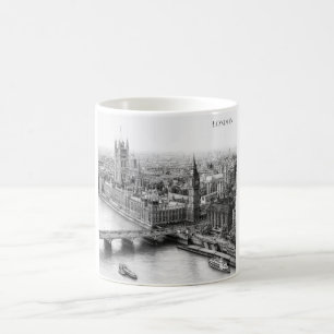 Café Caneca de desenho preto e branco de Londres