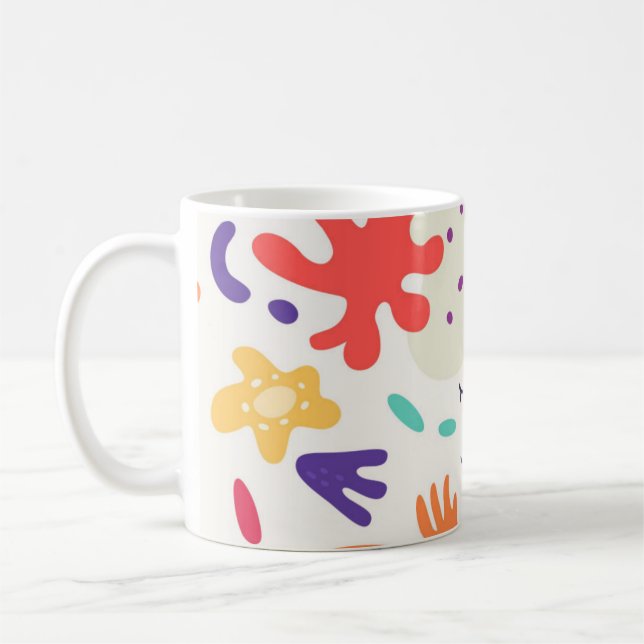 Café Caneca de Design Abstrato Colorido (Esquerda)