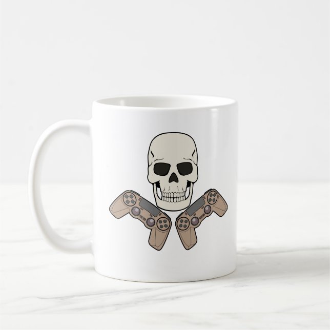 Café Caneca de design de caveira de jogador (Esquerda)