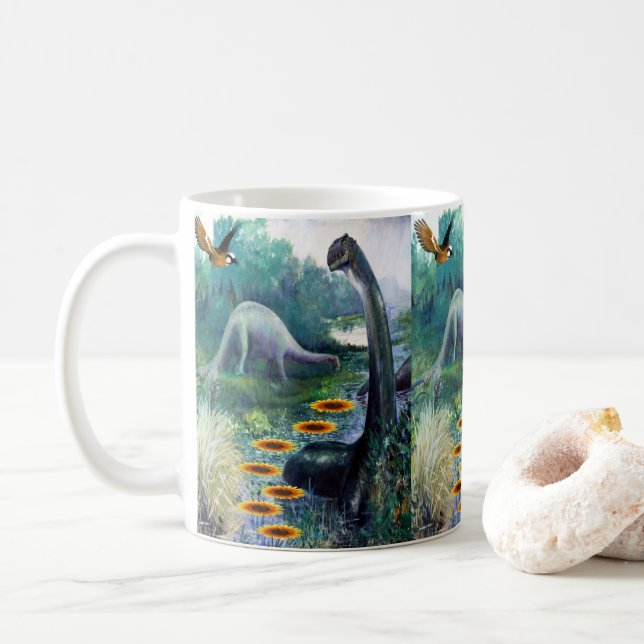 Café caneca de dinossauro (Com Donut)