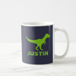 Café Caneca de dinossauro T Rex personalizada com o nom