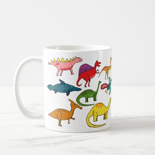 Café caneca de dinossauro, tipos de dinossauro, present (Esquerda)