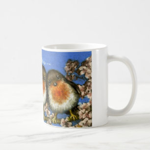 Café Caneca de dois robins pela ligação de Tanya