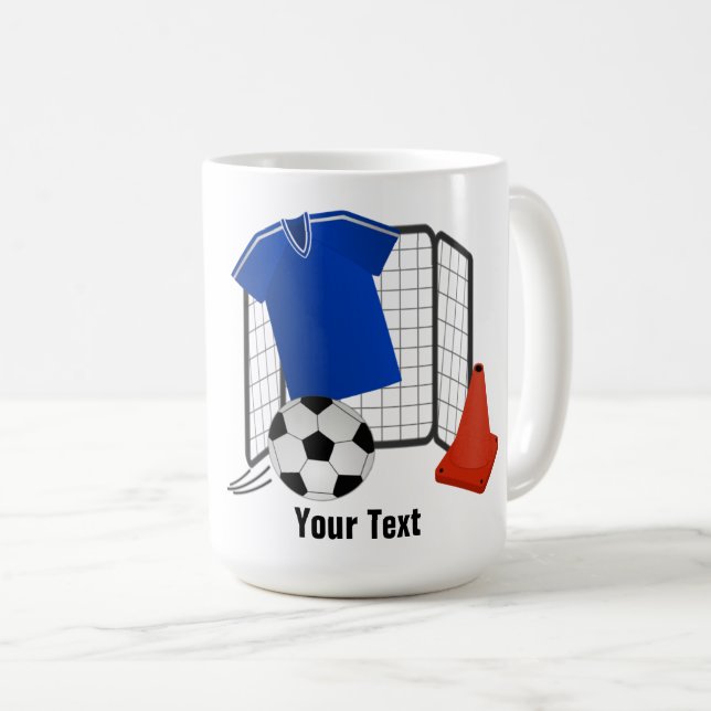 Café Caneca De Dois Tom De Futebol (Frente Esquerda)
