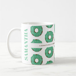 Café Caneca de Donut Verde com Nome e Citação