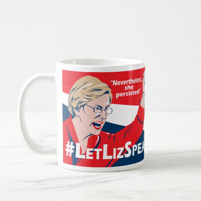 Café Caneca de Elizabeth Warren do #LetLizSpeak - pelo (Esquerda)