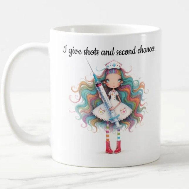 Café Caneca de enfermeira - Eu dou injeções e segundas  (Criador carregado)