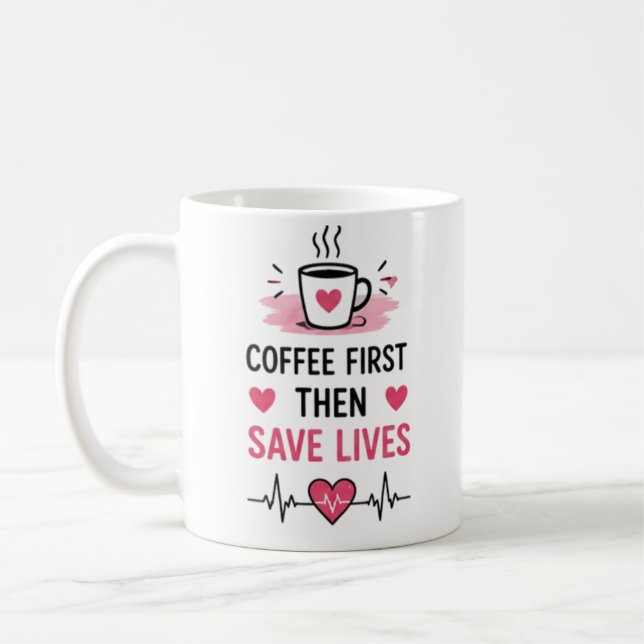 Café Caneca de Enfermeira Fofa Presente de Vida de Enfe (Esquerda)