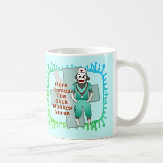 Café Caneca de Enfermeira Macaco de Meia (Direita)