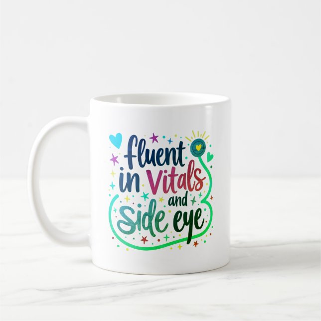 Café Caneca de Enfermeira Pastel Olhar de Esquina e Flu (Esquerda)