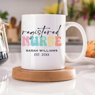 Café Caneca de Enfermeira Registrada com Flores Persona
