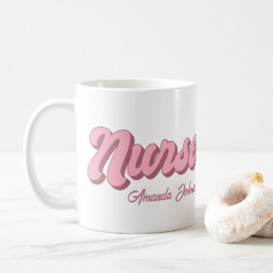 Café Caneca de Enfermeira Rosa Personalizada