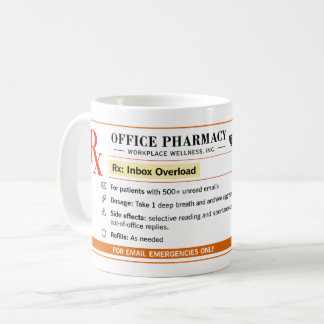 Café Caneca de Escritório Prescrição Divertida para Sob