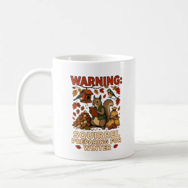 Café Caneca de Esquilo Avisando Preparação para o Inver (Esquerda)
