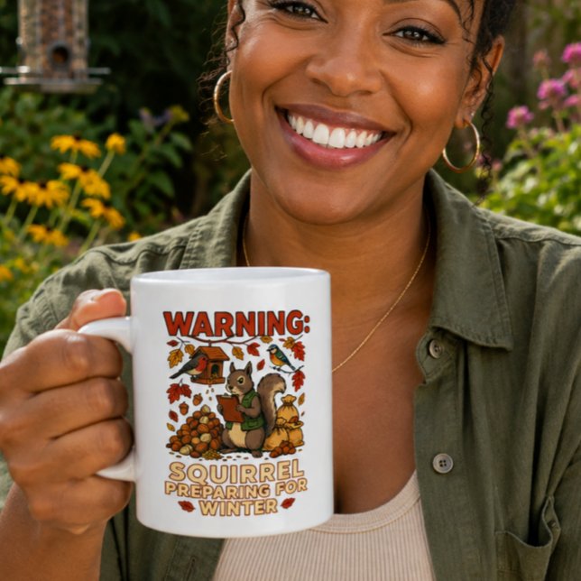 Café Caneca de Esquilo Avisando Preparação para o Inver (Criador carregado)