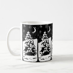 Café Caneca de Estampa de Lino de Pinheiro em Paisagem 