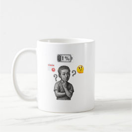 Café Caneca de Estética de Bateria Baixa • Luta Diária 