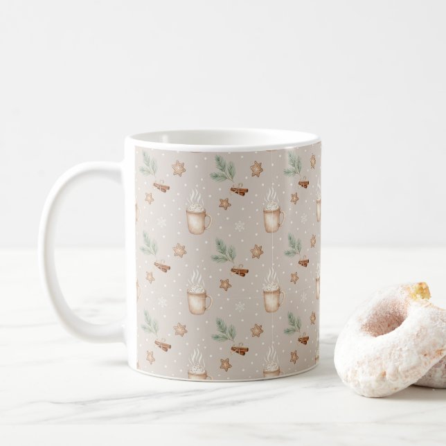 Café Caneca de Estética de Férias Aconchegantes – Prese (Com Donut)