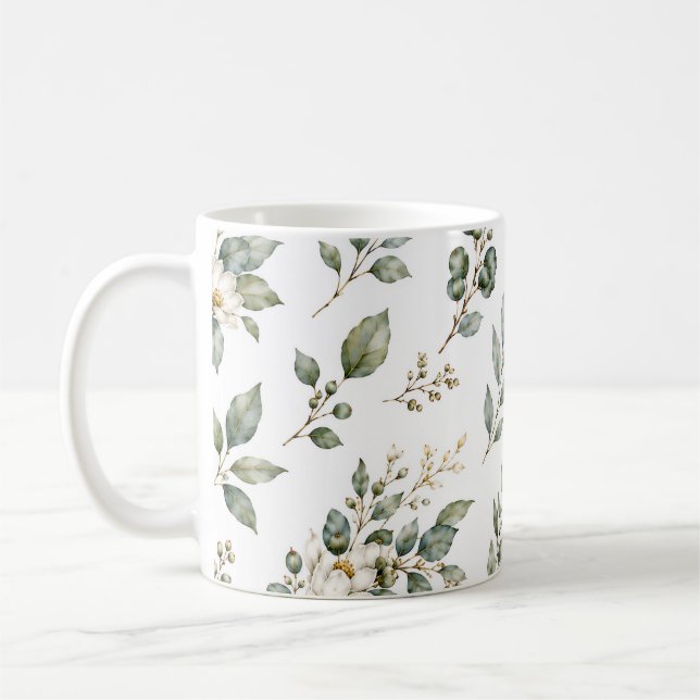 Café Caneca de Eucalipto Botânico Elegante (Esquerda)