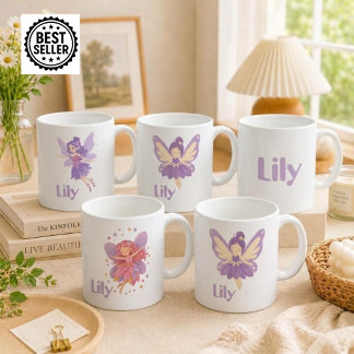 Café caneca de fada personalizada para meninas