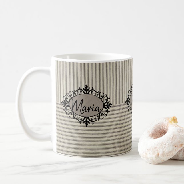 Café Caneca de faixa bege (Com Donut)