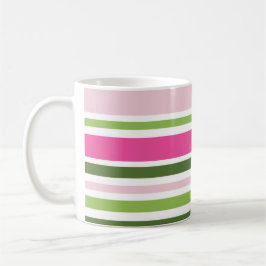 Café Caneca de faixa rosa e verde