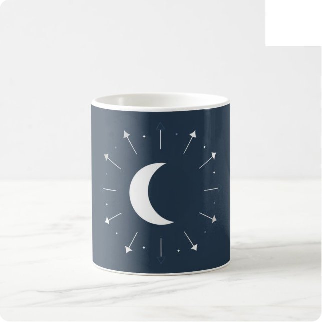 Café Caneca de Fase Lunar Celestial - Azul Marinho e Pr (Criador carregado)