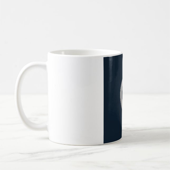Café Caneca de Fase Lunar em Arte de Linha Simples - Az (Esquerda)