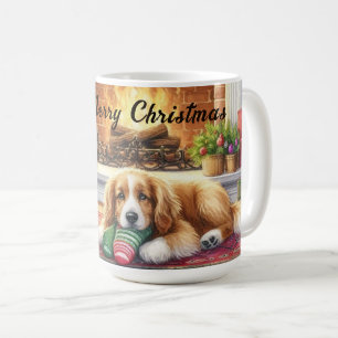 Café Caneca de Férias de Natal Alegre do Cachorro