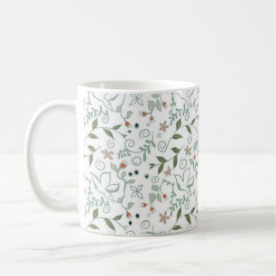 Café Caneca de férias no jardim em vermelho e verde