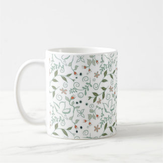 Café Caneca de férias no jardim em vermelho e verde