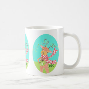 Café Caneca de férias personalizada - renas de Natal